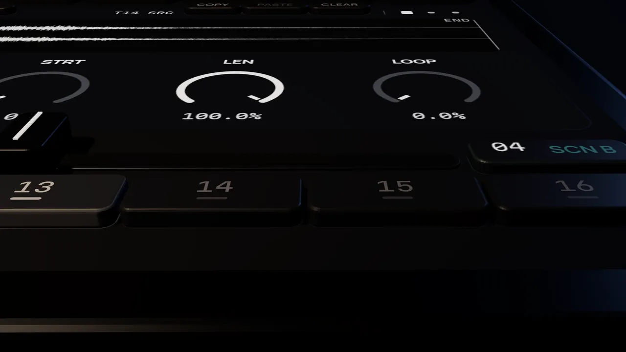 The crossfader between Scene A and Scene B on the Hexamorph surface